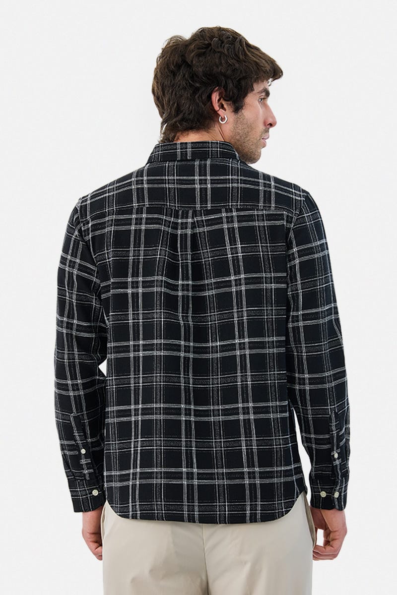 Men's Black Checked Casual Shirt